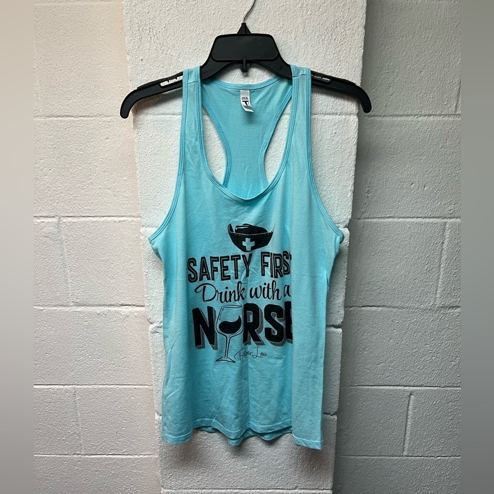 Blue Graphic Tank Top- Nurse Rn
